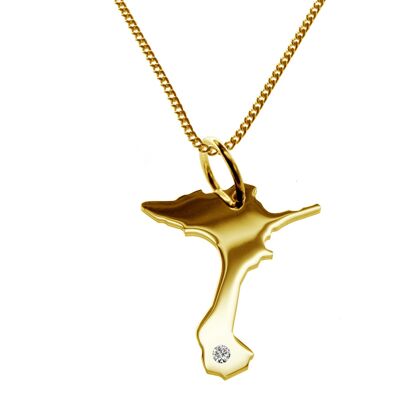 50cm necklace + Formentera pendant with a 0.015ct diamond at your desired location in solid 585 yellow gold