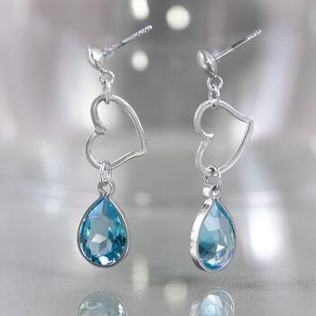 Boucles d'oreilles en cristal aigue-marine 1