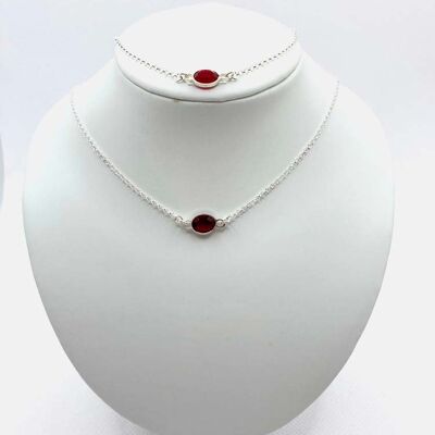 Necklace and bracelet - Red