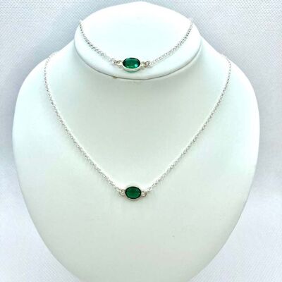 Necklace and bracelet - Green