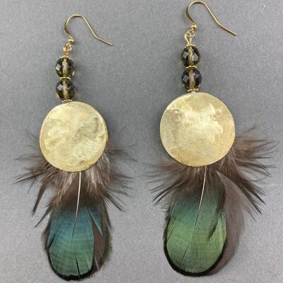 Green Pheasant Earrings