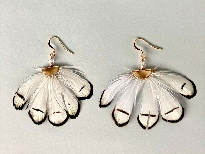 Pheasant Fan Earrings 2