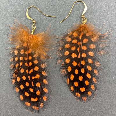 Boucles d'Oreilles Coq Couleurs - Orange