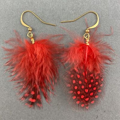 Rooster Colors Earrings - Red