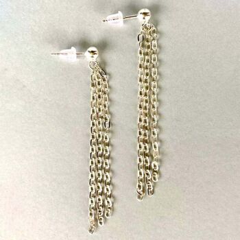 Boucles d'oreilles pluie argent 2