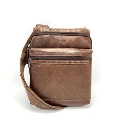 Brand Basile, Genuine Leather Messenger Bag, for men, art. 2660TI.392