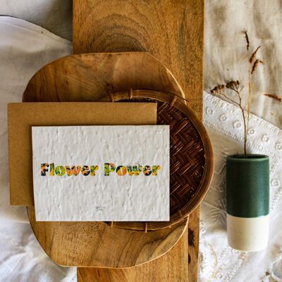 Flower Power Doppel-Pflanzkarte