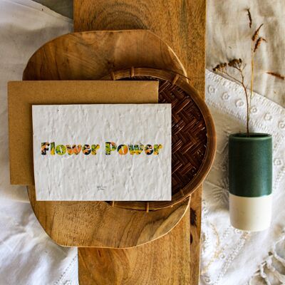 Flower Power Doppel-Pflanzkarte