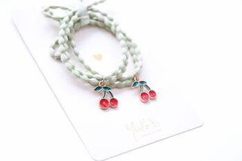 Elastiques pour cheveux et bracelet pour enfants - CHERRIES 1