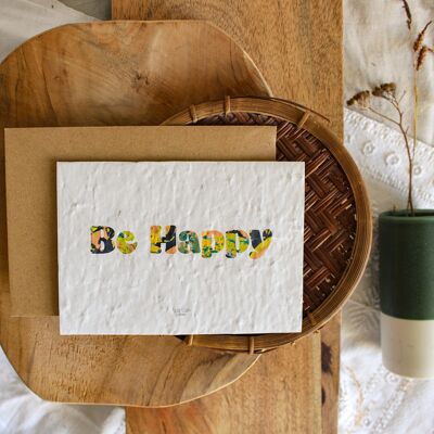 Carte à planter double  Be Happy