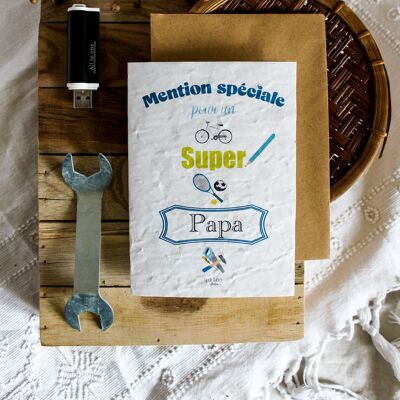 Double super dad planting card