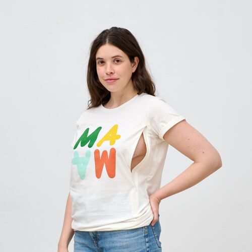 T-shirt d'allaitement blanc mama
