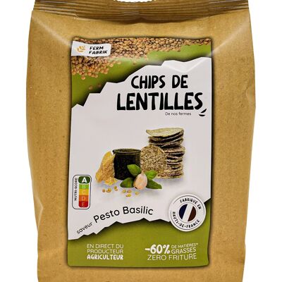 Chips artisanales de Lentilles fermières - Saveur Pesto Basilic