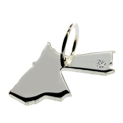 Pendentif Jordan avec un diamant de 0,015 ct à l'emplacement de votre choix en argent massif 925