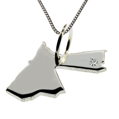 Collier 50cm + pendentif Jordan avec un diamant 0.015ct à l'endroit souhaité en argent 925