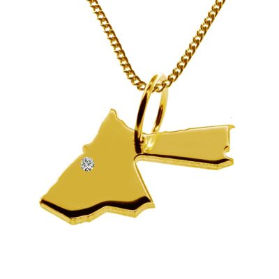 Collar de 50 cm + colgante Jordan con un diamante de 0.015 ct en la ubicación deseada en oro amarillo sólido 585