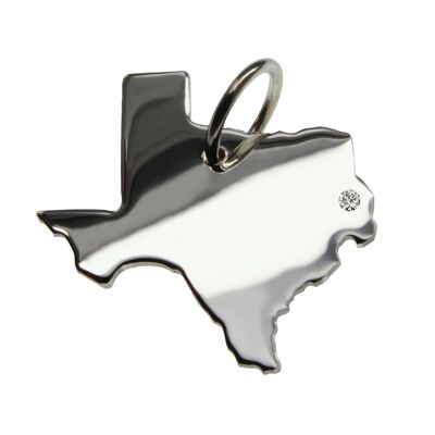 Texas Anhänger mit einem Brillant 0,015ct an Ihrem Wunschort in massiv 925 Silber