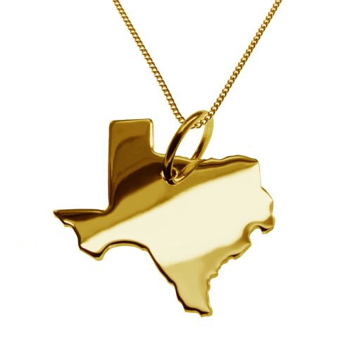 50cm Halskette + Texas Anhänger in 585 Gelbgold
