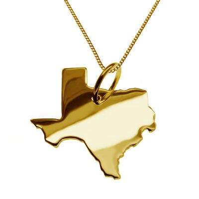 50cm Halskette + Texas Anhänger in 585 Gelbgold