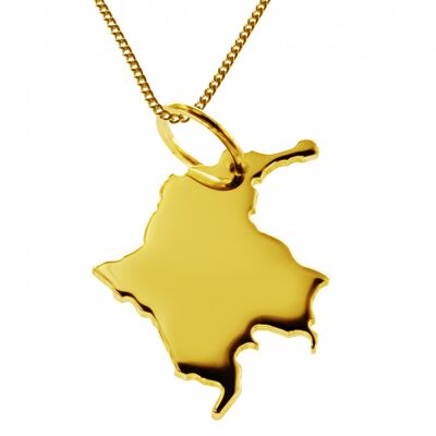 50cm necklace + Colombia pendant in 585 yellow gold