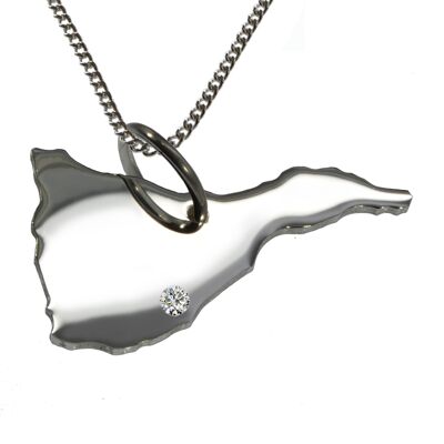 50cm necklace + Tenerife pendant with a 0.015ct diamond at your desired location in 925 silver