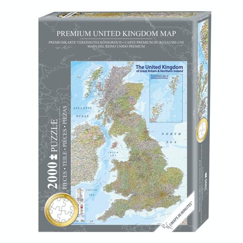 UK Karte Puzzle 2000 Teile MAPS IN MINUTES, Great Britain