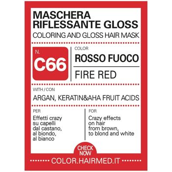 C66 - MASQUE COLORANT ET BRILLANT - ROUGE FEU 150 ml 2