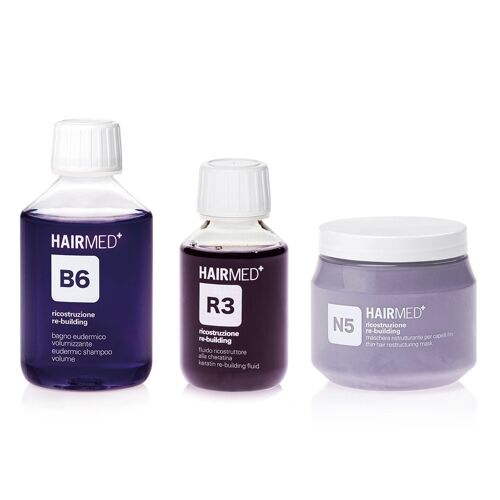 B6 R3 N5 - Rebuilding hair treatment: eudermic shampoo, rebuilding fluid and essential mask 550 ml