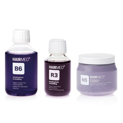 B6 R3 N5 - Aufbauende Haarbehandlung: hautfreundliches Shampoo, aufbauendes Fluid und essentielle Maske 550 ml