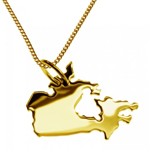50cm Halskette + Kanada Anhänger in 585 Gelbgold