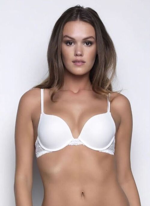 Lingerie - White single boost 'After Eden' lace bras with gel padding