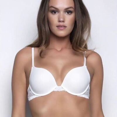 Lingerie - White single boost 'After Eden' lace bras with gel padding