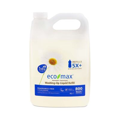 Liquide vaisselle Eco-Max | SANS PARFUM/BÉBÉ | RECHARGE 4L