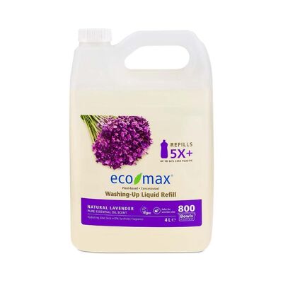 Eco-Max Geschirrspülmittel | NATÜRLICHER LAVENDEL | 4L NACHFÜLLUNG