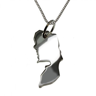 Collana 50cm + ciondolo Palestina in argento massiccio 925