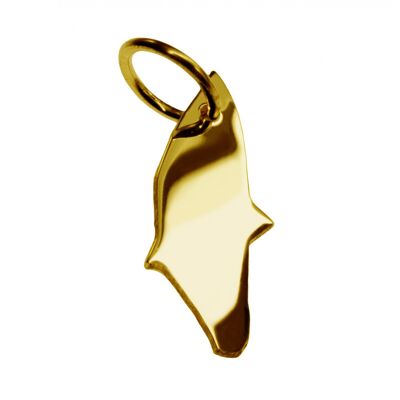 Colgante con forma del mapa de Rodas en oro amarillo macizo 585