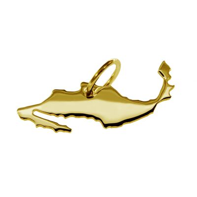 Pendant in the shape of the map of Mexico in solid 585 yellow gold