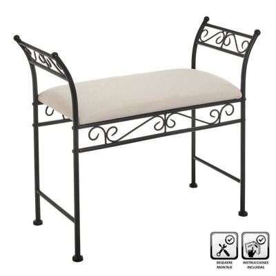 BANQUETA NEGRO METAL 74 X 30 X 63 CM - 30656