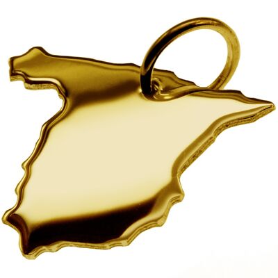 Pendant in the shape of the map of Spain in solid 333 yellow gold