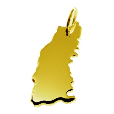 Pendant in the shape of the map of the Black Forest in solid 333 yellow gold