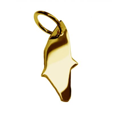 Pendant in the shape of the map of Rhodes in solid 333 yellow gold