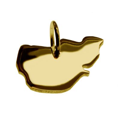 Pendant in the shape of the Pellworm map in solid 333 yellow gold