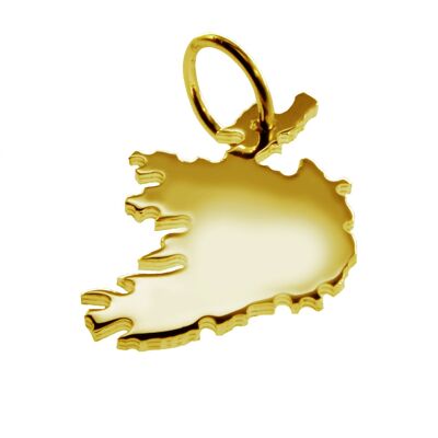 Pendant in the shape of the map of Ireland in solid 333 yellow gold