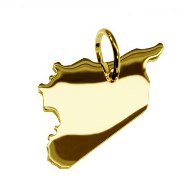 Chain pendant in the shape of the map of Syria in solid 333 yellow gold