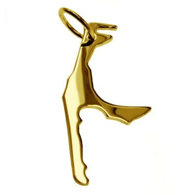 Pendant in the shape of the map of Sylt in solid 333 yellow gold