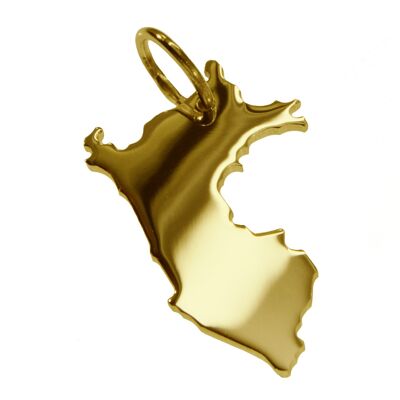 Pendant in the shape of the map of Peru in solid 333 yellow gold