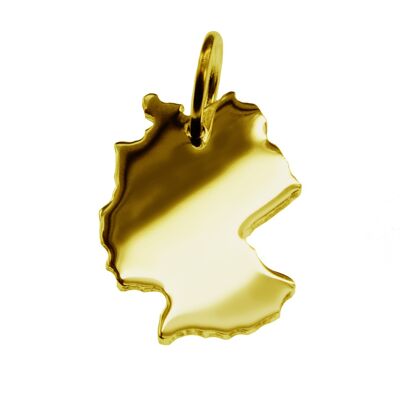 Pendant in the shape of the map of Germany in solid 333 yellow gold