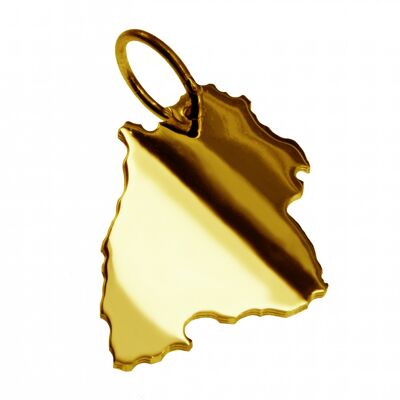 Pendant in the shape of the map of Baden-Württemberg in solid 333 yellow gold