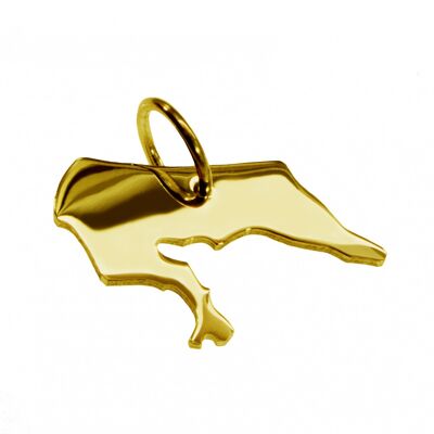 Pendant in the shape of the Borkum map in solid 333 yellow gold