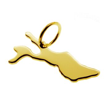 Pendentif en forme de carte du lac de Constance en or jaune massif 333